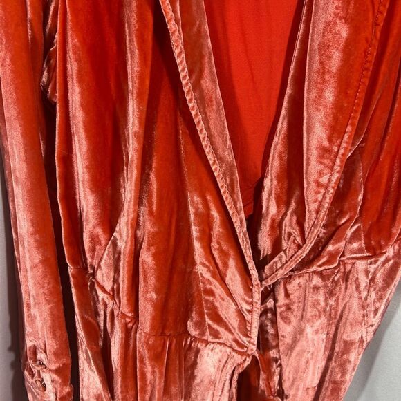 FREE PEOPLE VIOLA VELVET ROMPER RED NEW NWT LARGE - Picture 7 of 8